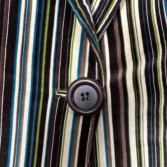 Vtg Neiman Marcus Women's Sz 10 Velour Striped Blazer Jacket Academic Y2K - Picture 5 of 12